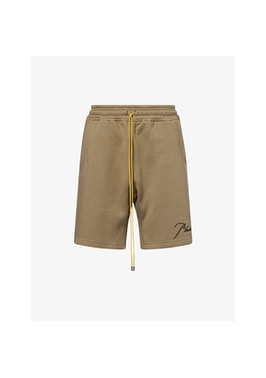 Mens Rhude Logo-Embroidered Drawstring-Waist Cotton Shorts