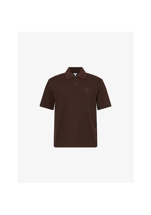 Mens Loewe Mini Anagram Cotton-Piqué Polo T-Shirt