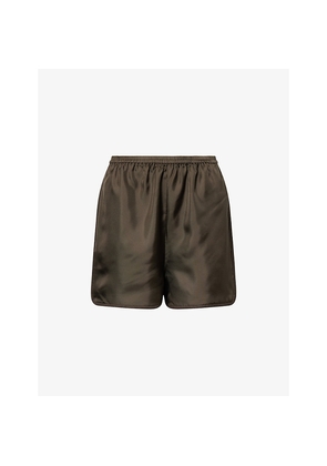 Womens Rohe Frames Taped-Trim Silk Shorts