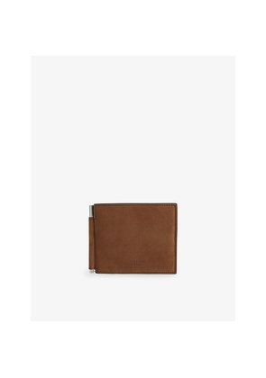 Mens Tom Ford Brand-Embossed Leather Money Clip Wallet