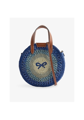 Womens Anya Hindmarch Small Round Bow Raffia Tote Bag