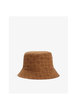 Mens Sandro Square-Motif Denim Bucket Hat
