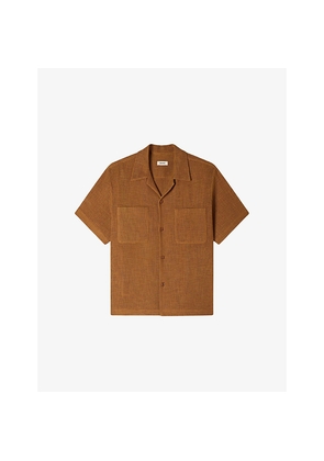 Mens Sandro Openwork Short-Sleeve Mesh Shirt