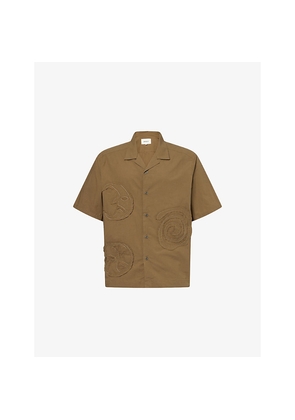 Mens Heresy Tatter Swirl-Embroidered Cotton Shirt