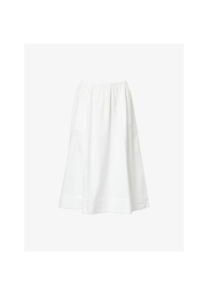 Womens Vince Scalloped-Hem Full Cotton Midi Skirt