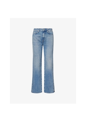 Womens Paige Stevie Straight-Leg Stretch-Denim Jeans
