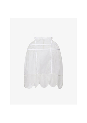 Womens Simone Rocha Scalloped-Hem Bustle-Hoop Silk Midi Skirt