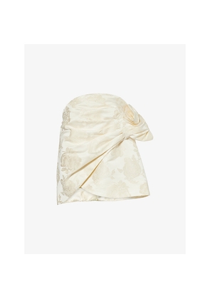 Womens Simone Rocha Floral-Jacquard Bandeau Satin Top