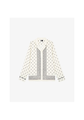 Womens The Kooples Collared Graphic-Print Woven Shirt