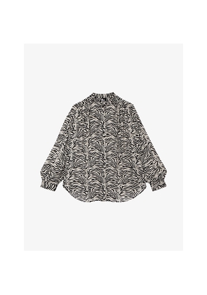 Womens The Kooples Graphic-Print Relaxed-Fit Woven Shirt