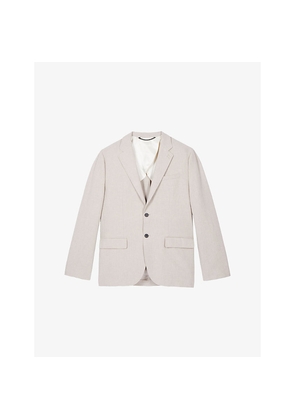Mens The Kooples Lapel-Collar Single-Breasted Cotton and Linen-Blend Blazer