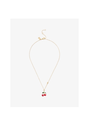 Womens Coach Cherry Gold-Plated Brass and Enamel Pendant Necklace