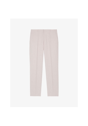 Mens The Kooples Straight-Leg Regular-Fit Cotton and Linen-Blend Trousers