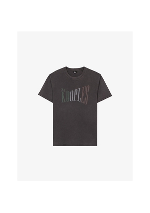 Womens The Kooples Logo-Print Relaxed-Fit Cotton T-Shirt