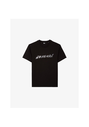 Mens The Kooples Logo-Print Short-Sleeve Cotton T-Shirt