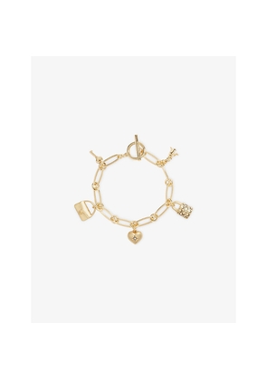 Womens Coach Iconic Charms Gold-Plated Brass Bracelet