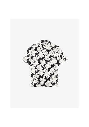 Mens The Kooples Floral-Print Short-Sleeve Woven Shirt
