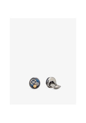 Mens Tateossian Round Gear Metal Cufflinks