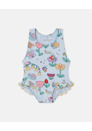 Stella McCartney - Floral Print Swimsuit, Woman, Blue/Multicolour, Size: 6m