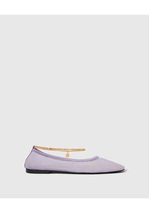 Stella McCartney - Chain-Detail Stretch Ballerina Flats, , Size: 36