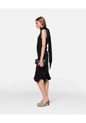 Stella McCartney - Ruffled-Hem Satin Midi Skirt, , Size: 38