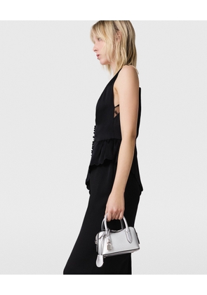 Stella McCartney - Deep V-Neck Peplum Panel Midi Dress, , Size: 38