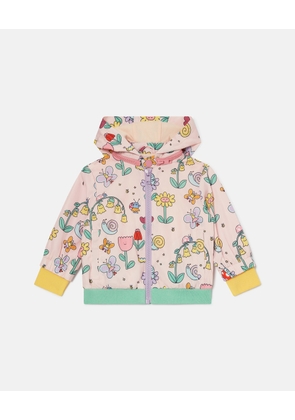 Stella McCartney - Floral Print Hooded Raincoat, Woman, Pink/Multicolor, Size: 18m