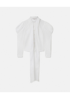 Stella McCartney - Sculptural Puff Sleeve Pussybow Shirt, , Size: 38