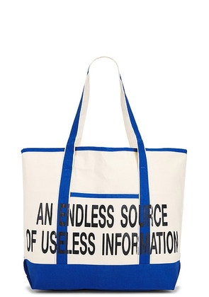 Pleasures Zine Shopper Tote Bag in Natural - Blue. Size all.