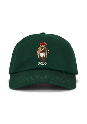 Polo Ralph Lauren Cotton Twill Novelty Bear Sport Cap in New Forest - Dark Green. Size all.