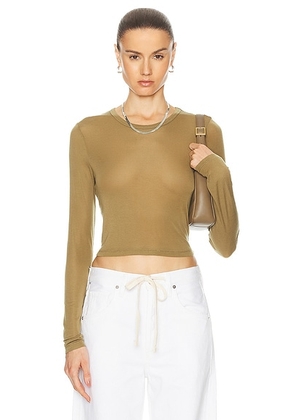 AGOLDE Reegan Shrunken Tee in Helmet - Olive. Size XS (also in ).