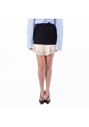 Balenciaga Lingerie Mini Tailored Wool Skirt