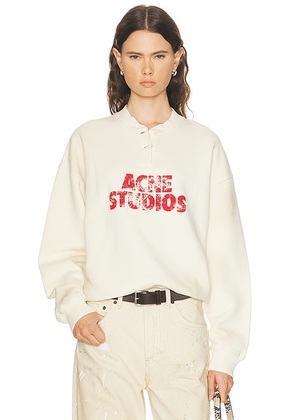 Acne Studios Fern Sweatshirt in Off White - Cream. Size L (also in M, S, XS).
