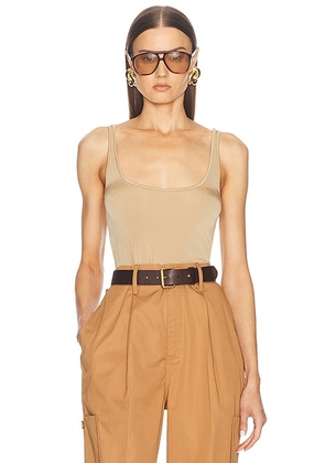 Helsa The Barely Sheer Tank Top in Wheat - Beige. Size S (also in ).