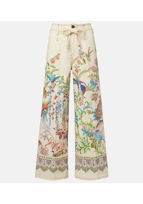 Etro Belted printed wide-leg jeans