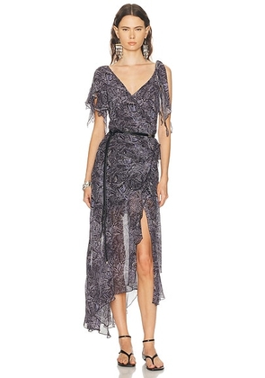 Isabel Marant Tylena Dress in Faded Night - Purple. Size 34 (also in 36).