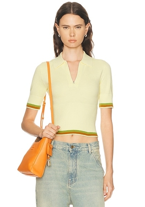 Guest In Residence Marcella Polo Top in Mist - Lemon. Size M (also in S, XS).