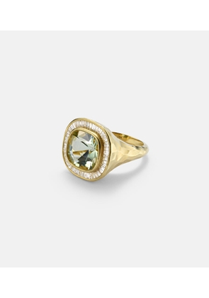 Octavia Elizabeth Chroma 18kt gold ring with beryl and diamonds