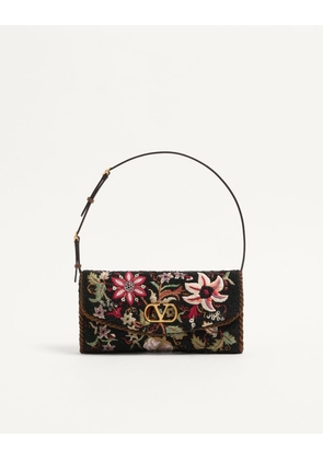 Valentino Garavani Valentino Garavani DeVain Embroidered Small Shoulder Bag Woman BLACK/MULTICOLOUR UNI