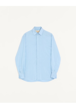 Valentino Valentino Striped Silk Shirt Man AZURE 39