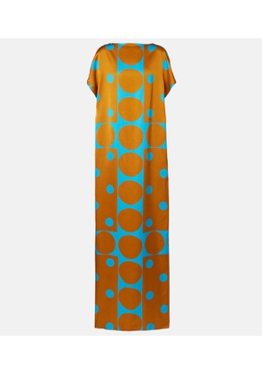 Dries Van Noten Printed satin maxi dress