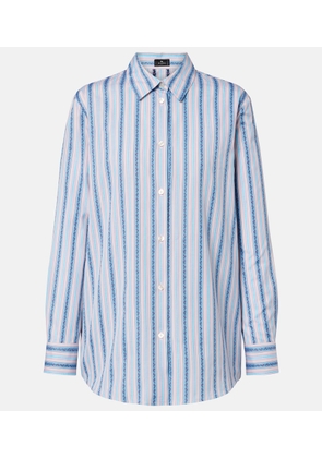 Etro Paisley striped cotton shirt