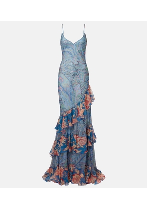 Etro Floral tiered silk chiffon maxi dress