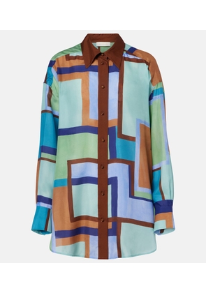 Zimmermann Como printed silk satin shirt