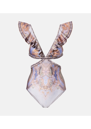 Zimmermann Como cutout printed swimsuit