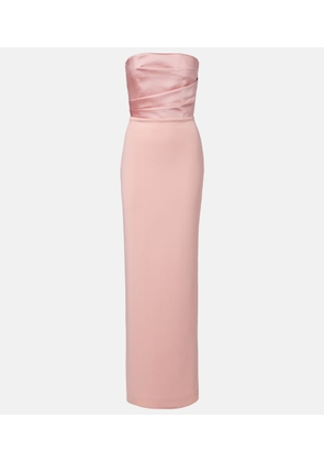 Solace London Afra satin-trimmed bustier gown