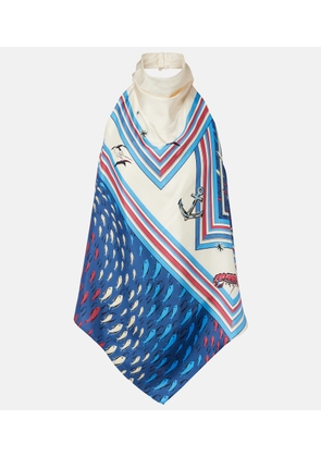 Alemais Apollo printed silk satin top