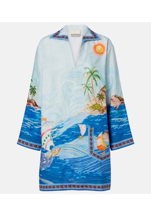Alemais Island printed linen minidress