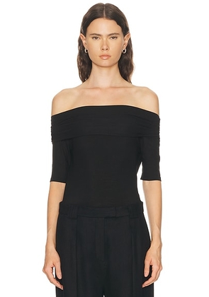 Lemaire Short Sleeve Twisted Top in Black - Black. Size L (also in M).