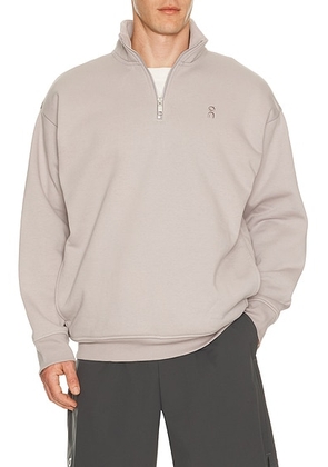 On Club Collective 1/4 Zip in Ore - Grey. Size L (also in M, S, XL/1X).